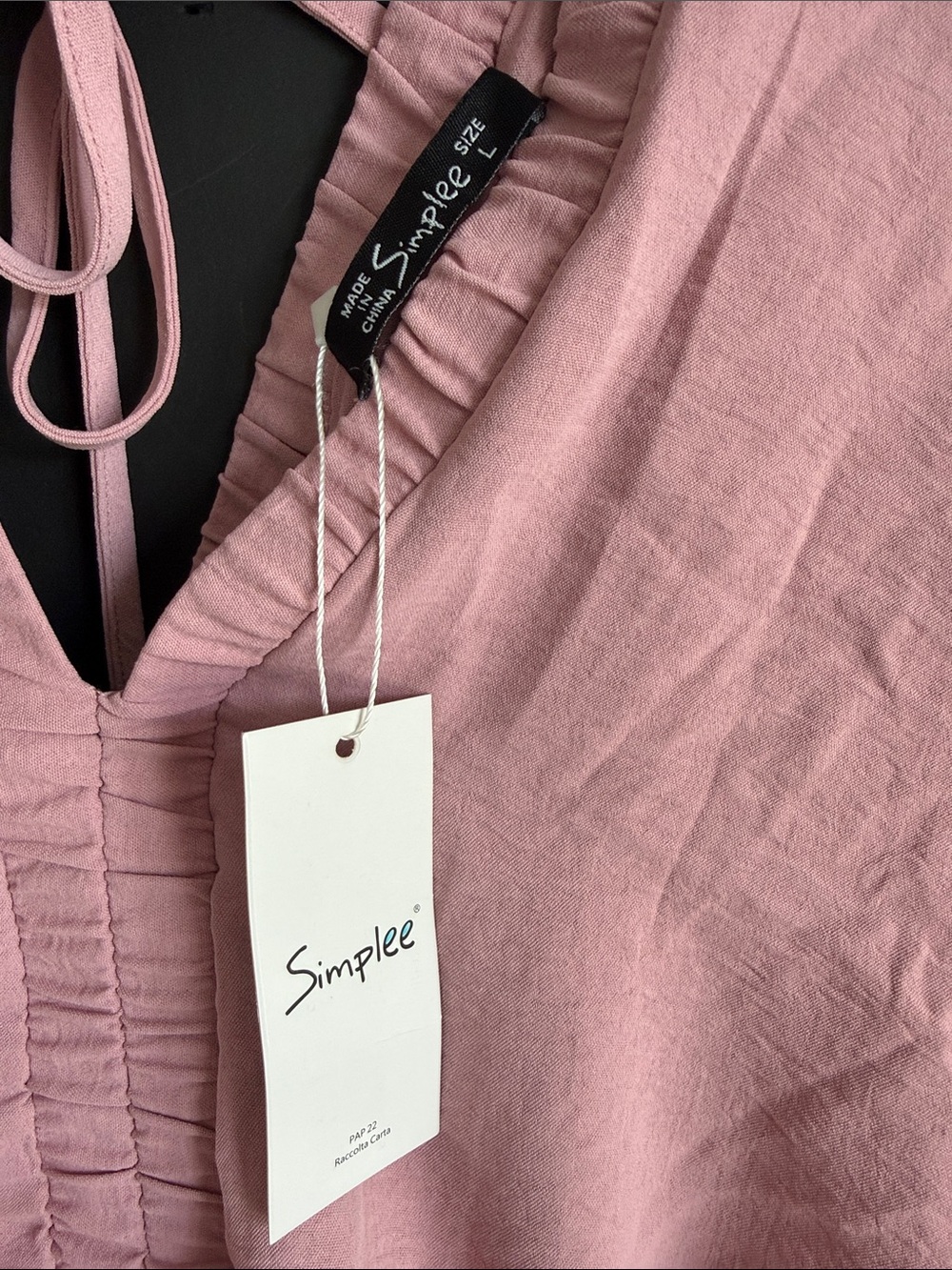 Simplee Apparel Dusty Rose V-Neck Tiered Maxi Dress L - Picture 2 of 4